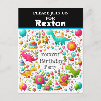 Carte Postale Cartons d'invitation pour fête d'anniversaire de d
