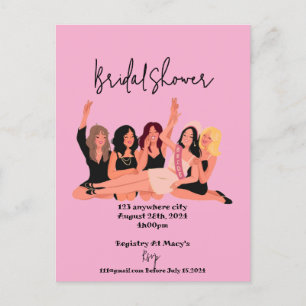 Carte Postale cartons d'invitation rose pour une baby shower