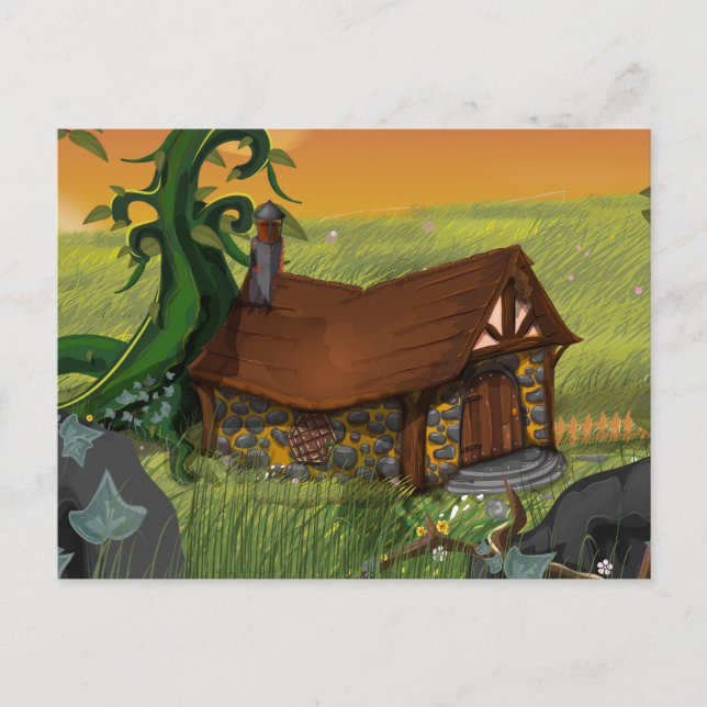 Carte Postale Cartoon Beanstalk Cottage (Devant)