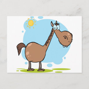Carte Postale Cartoon Caractère Cheval
