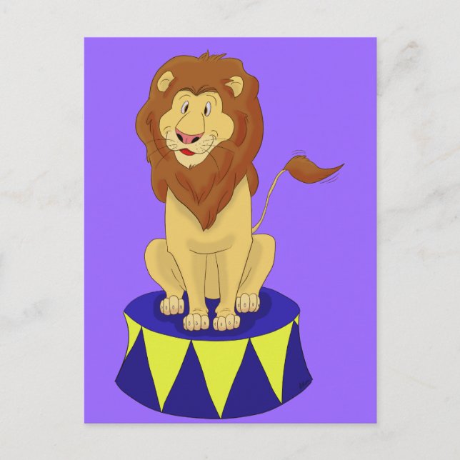 Carte postale Cartoon Circus Lion (Devant)
