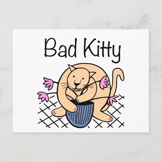 Carte Postale Cartoon de chat coquin (Devant)