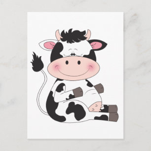 Carte Postale Cartoon de vache bébé mignon