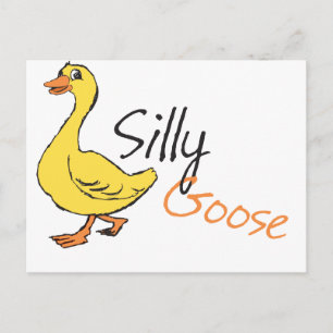 Carte Postale Cartoon d'oie de bébé d'oie de la main jaune dessi