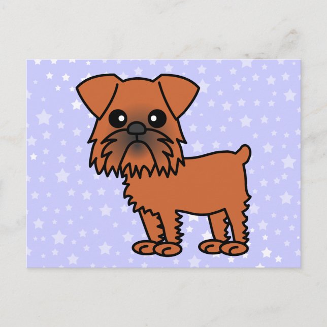 Carte Postale Cartoon du Cute Brussels Griffon (Devant)