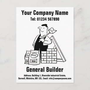 Carte Postale Cartoon General Builder pour personnaliser