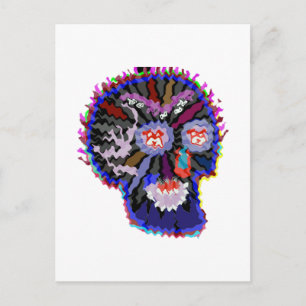 CARTE POSTALE CARTOON GHOST SKULL HALLOWEEN