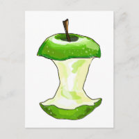 Cartoon Green Apple (Granny Smith) Apple Core