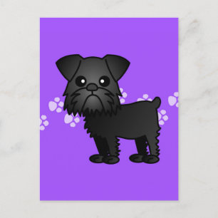 Carte Postale Cartoon Griffon Noir Cute Bruxelles