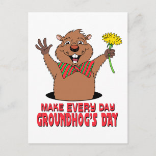 Carte Postale Cartoon Groundhog
