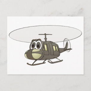 Carte Postale Cartoon Huey Helicopter