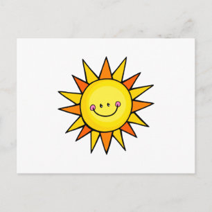Carte Postale Cartoon mignon Joyeux soleil d'été souriant