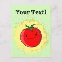 Cartoon mignon Tomate vert Paint Splash