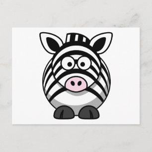 Carte Postale Cartoon mignon Zebra