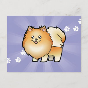 Carte Postale Cartoon Pomeranian