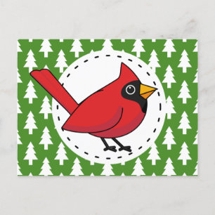 Carte Postale Cartoon Red Cardinal