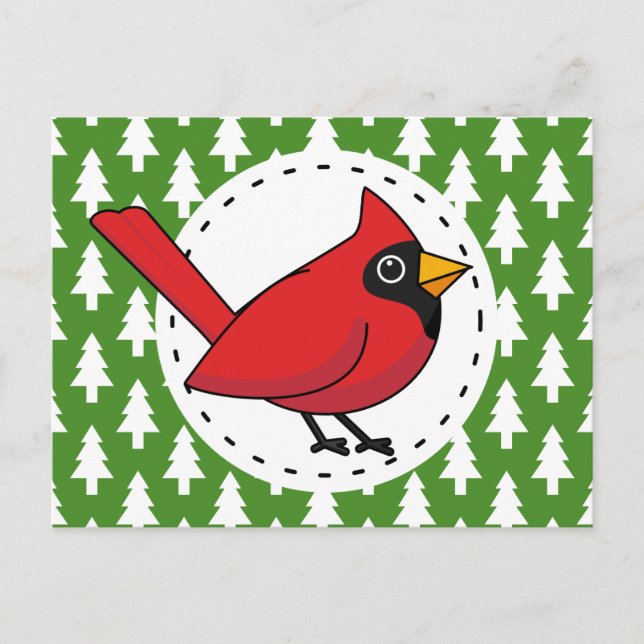 Carte Postale Cartoon Red Cardinal (Devant)