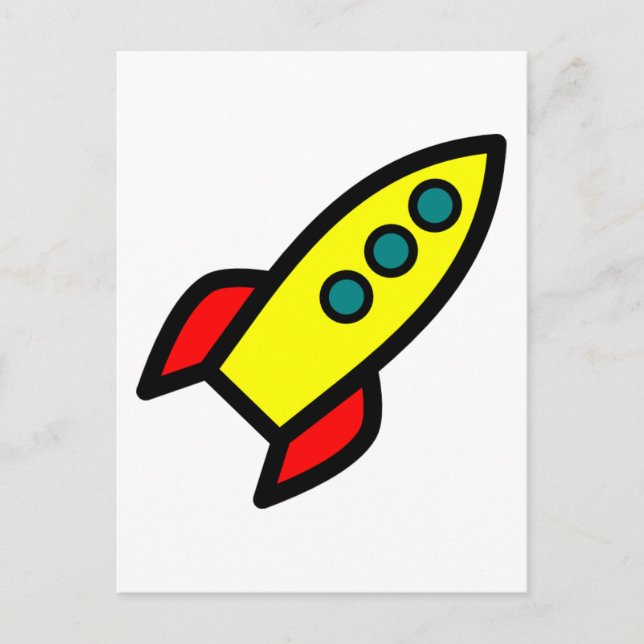 Carte Postale Cartoon Rocket Ship (Devant)