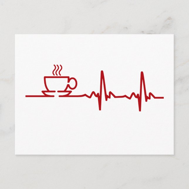 Carte Postale Cartouche de café du matin EKG (Devant)