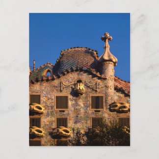 Carte Postale Casa Batilo, architecture Gaudi, Barcelone,