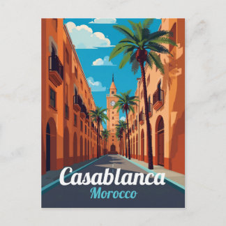 Carte Postale Casablanca Clock Tower Travel Art