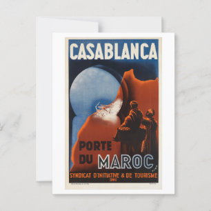Carte Postale Casablanca Maroc Vintage inspiré