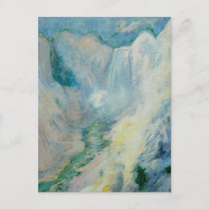 Carte Postale Cascade à Yellowstone par Twachtman, Art Vintage