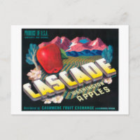 Cascade Apple Label (bleu) - Cashmere, WA