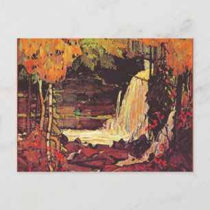 Carte Postale Cascade de bois, peinture d'art,