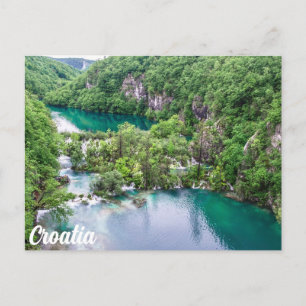Carte Postale Cascade de cascade dans le parc des lacs Plitvice,