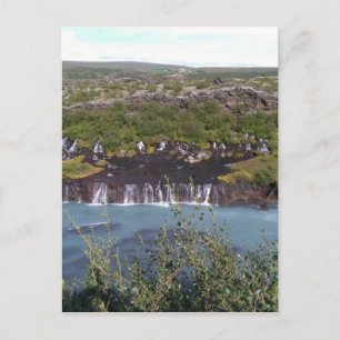 Carte Postale cascade de Hraunfossar en Islande