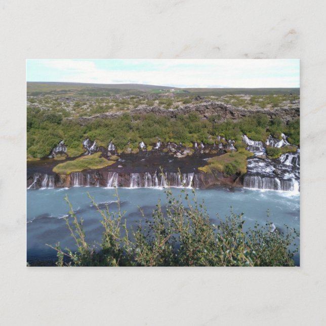 Carte Postale Cascade de Hraunfossar en Islande (Devant)