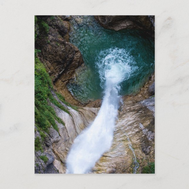 Carte Postale Cascade de la rivière Pollat - Château de Neuschwa (Devant)