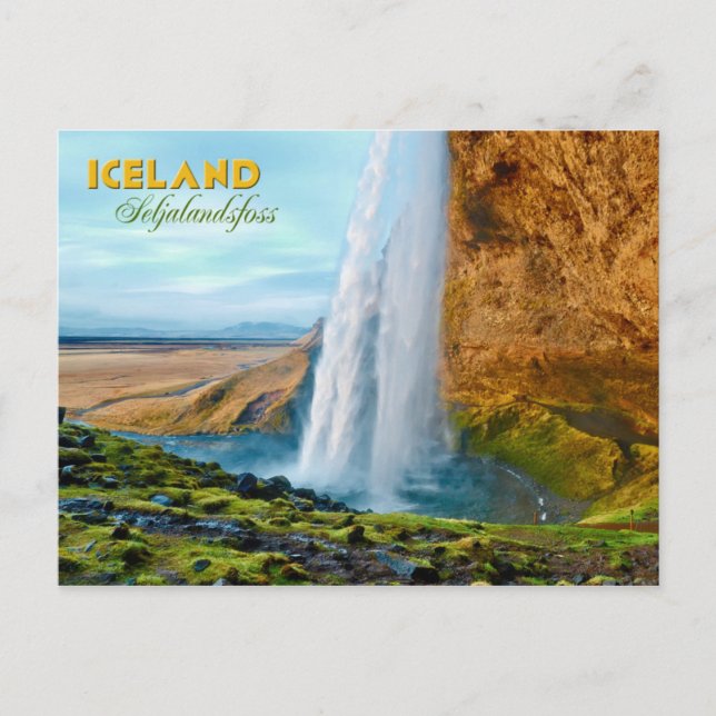 Carte Postale Cascade de Seljalandsfoss en Islande (Devant)