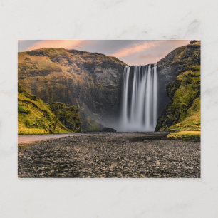 Carte Postale Cascade de Skogafoss au lever du soleil du matin