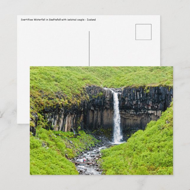 Carte Postale Cascade de Svartifoss à Skaftafell - Islande (Devant / Derrière)