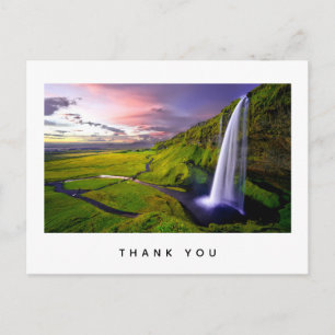 Carte Postale Cascade Islandaise Photo de Nature Verte Merci