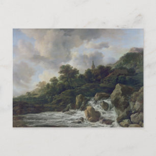 Carte Postale Cascade près d'un village, c.1665-70