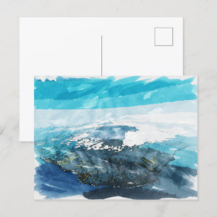 Carte Postale Cascades tropicales de l'île de la Réunion Aquarel
