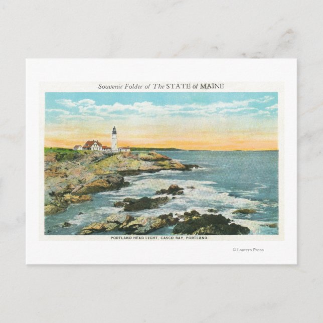 Carte Postale Casco Bay Vue du phare de Portland Head (Devant)