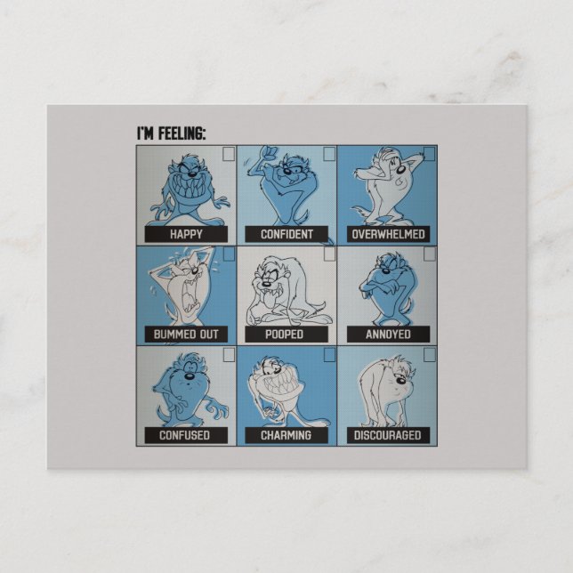 Carte Postale Case à cocher Émotion TAZ™ (Devant)