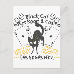 Carte Postale Casino de chat noir