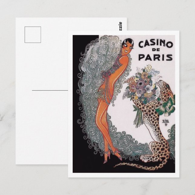 Carte Postale Casino de Paris - Josephine Baker (1930) (Devant / Derrière)