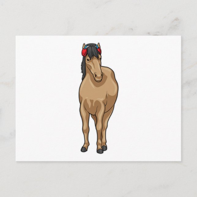 Carte Postale Casque audio Horse Music (Devant)