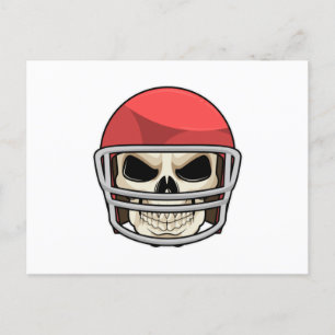 Carte Postale Casque de football à crâne