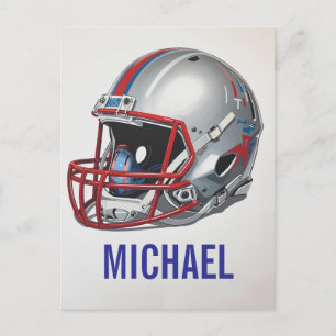 Carte Postale Casque de football de motivation inspirante nom