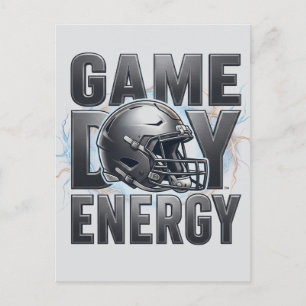 Carte Postale Casque de Football Énergie de Jour de Match Design