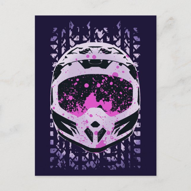 Carte Postale Casque de vélo graphique (Devant)