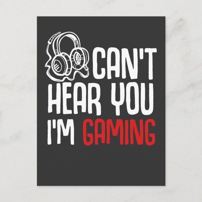 Carte Postale Casque drôle de jeu pour enfant accro aux jeux vid (Devant)