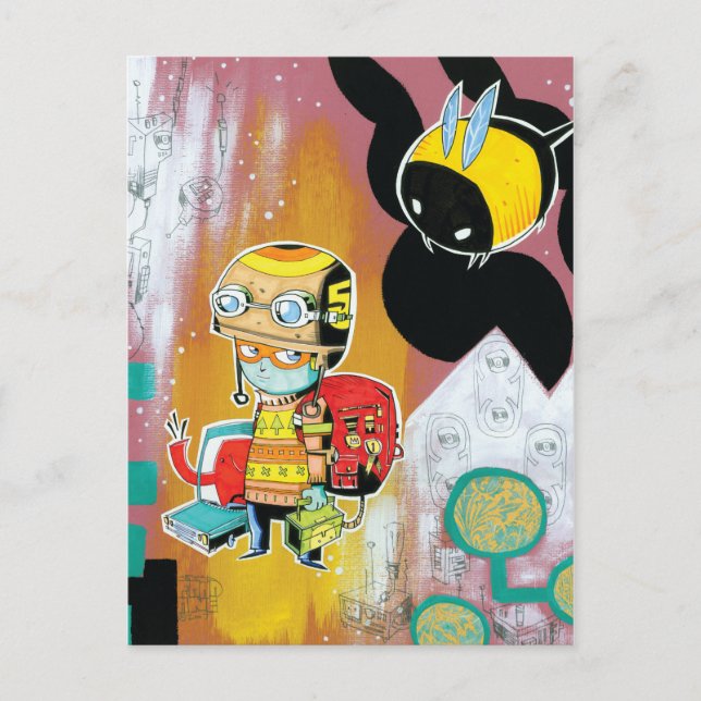 Carte postale Casque Garçon (Devant)